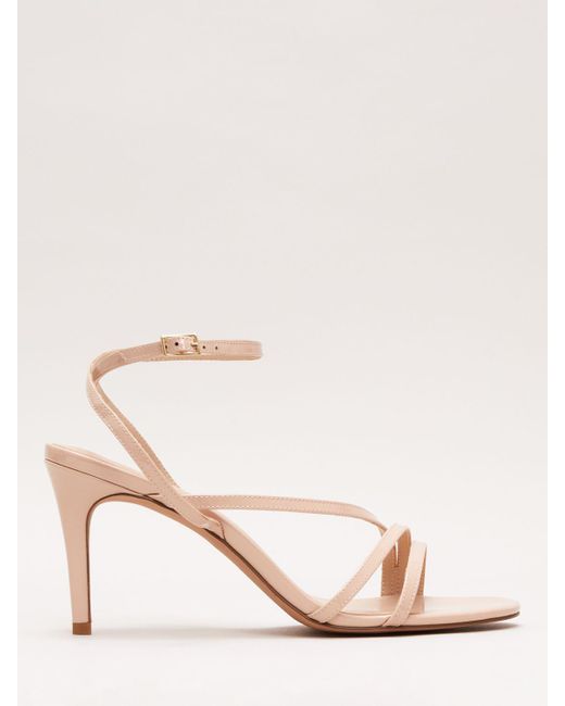Phase Eight Natural Patent Leather Barely There Strappy Sandals