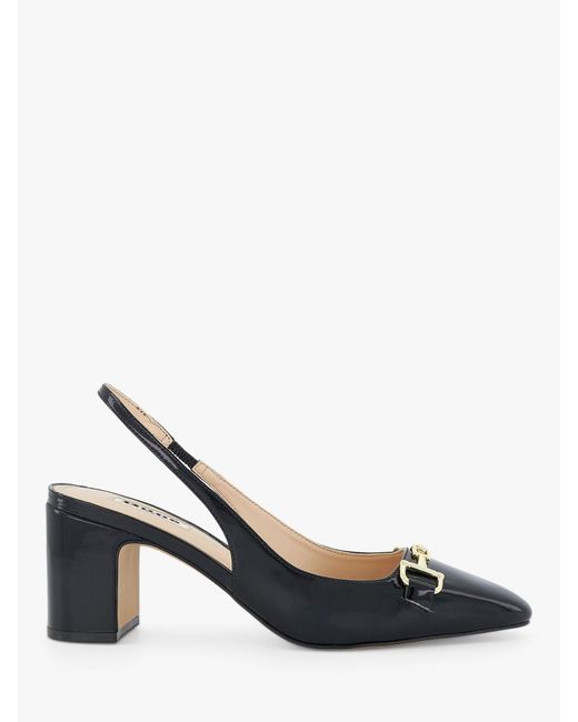 Dune Black Detailed Fabric Court Shoes