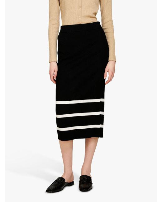 Sisley Black Knit Midi Skirt
