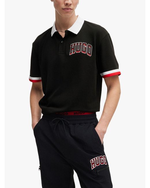Boss Black Hugo Dillet Varsity Short Sleeve Polo Shirt for men