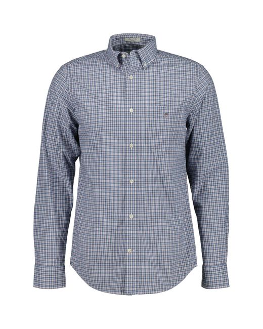 Gant Blue Regular Cotton Poplin Check Shirt for men