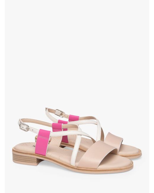 Nero Giardini Pink Cross Strap Leather Sandals