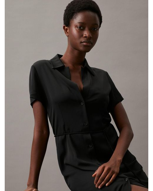 Calvin Klein Black Maxi Shirt Dress
