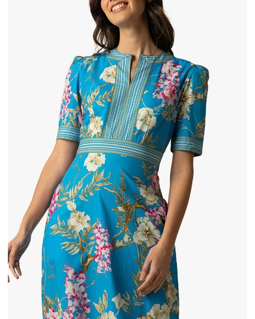 Raishma Blue Darcie Floral Maxi Dress