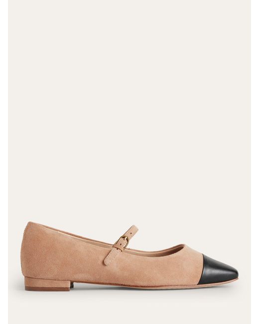 Boden Natural Mary Jane Suede Flats