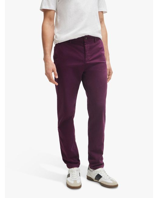 Boss Purple Boss Cotton Tapered Chinos for men