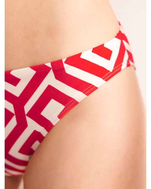 Boden Red Maze Print Bikini Bottoms