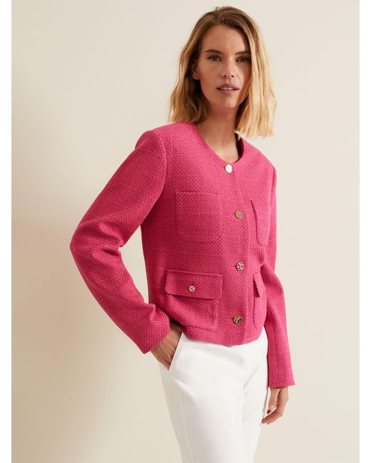 Phase Eight Pink Ripley Boucle Jacket