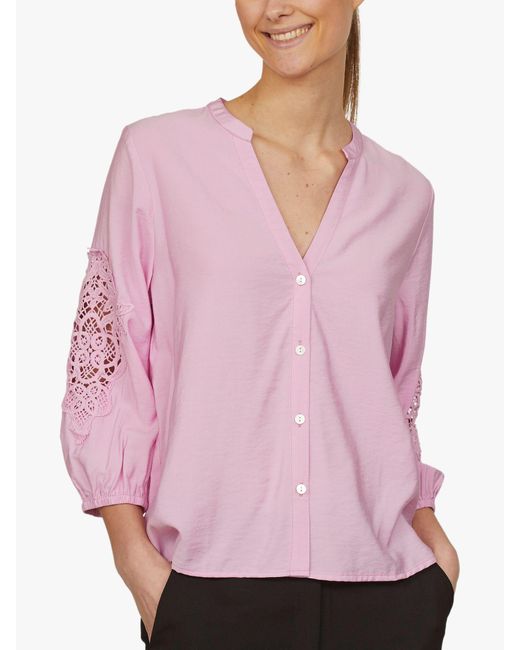 Sisters Point Pink Viaba-sh Lace Shirt