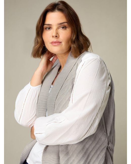 Live Unlimited Gray Curve Sleeveless Cardigan