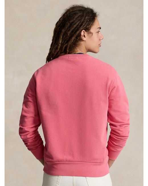 Ralph Lauren Pink Loopback Cotton Fleece Sweatshirt for men