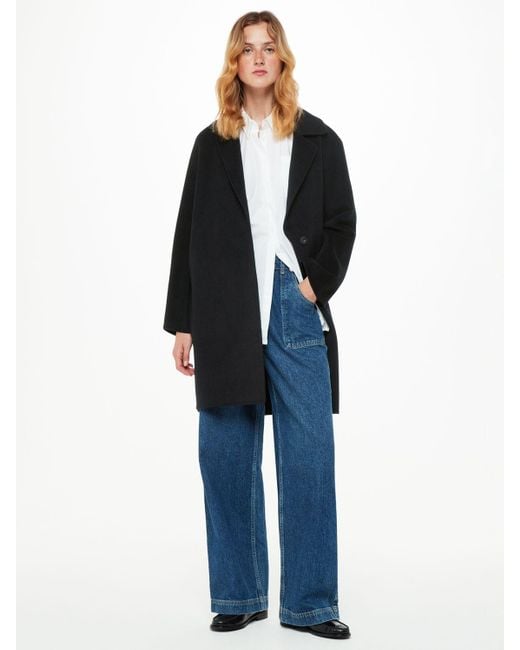 Whistles Blue Double Faced Wool Blend Coat