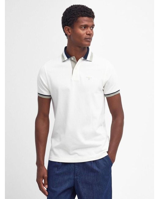 Barbour white cheap polo shirt