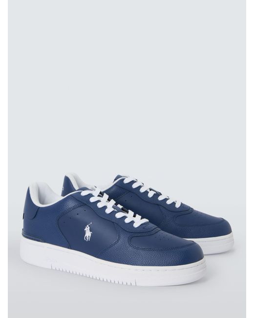 Ralph Lauren Blue Masters Court Leather Trainers for men