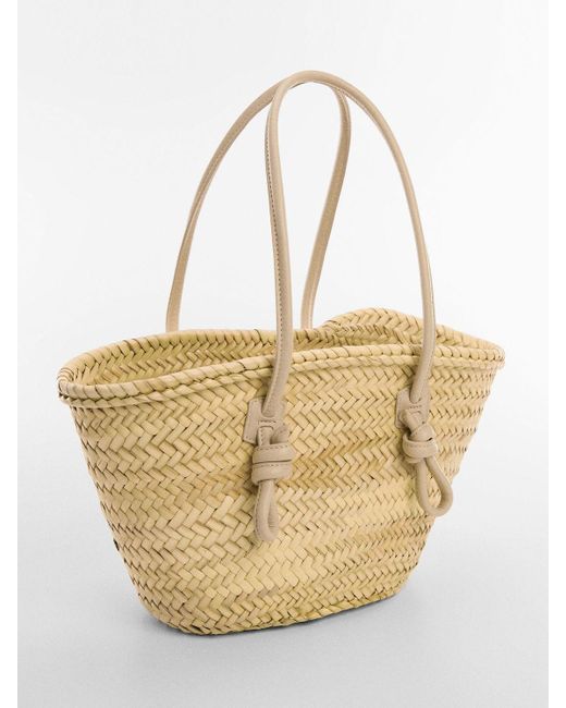 Mango Natural Sabina Woven Palm Leaf Basket Bag