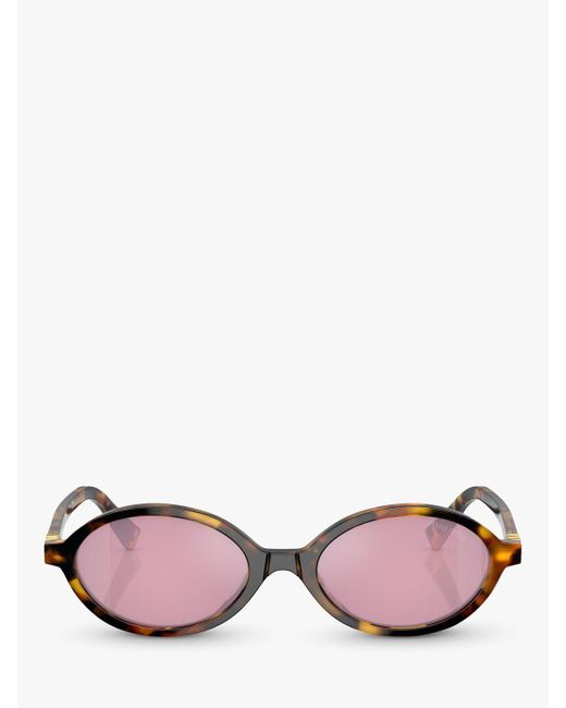 Miu Miu Pink Mu 04zs Oval Sunglasses