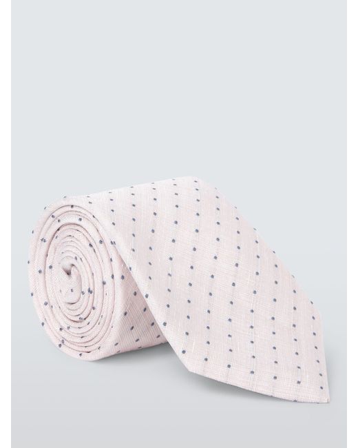 John Lewis Pink Linen And Silk Mini Spot Tie for men