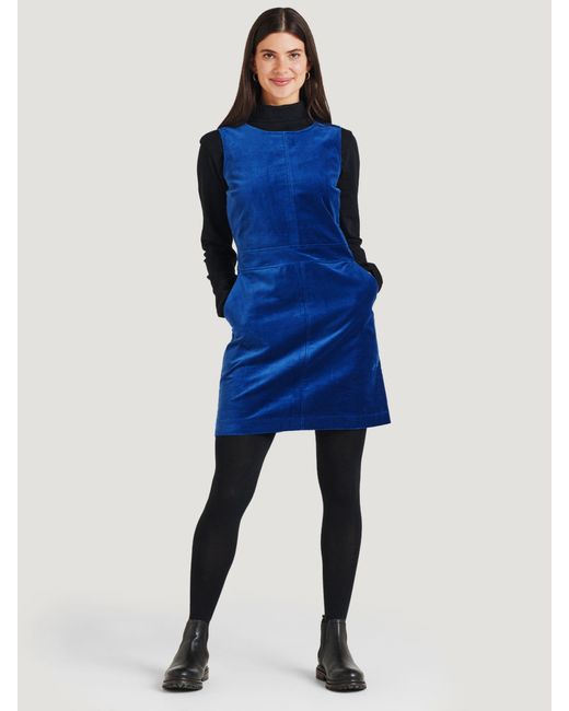 Thought Blue Alleegra Organic Cotton Velvet Pinafore Dress