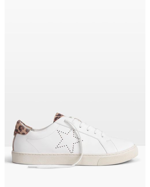 Hush White Morley Leather Trainers