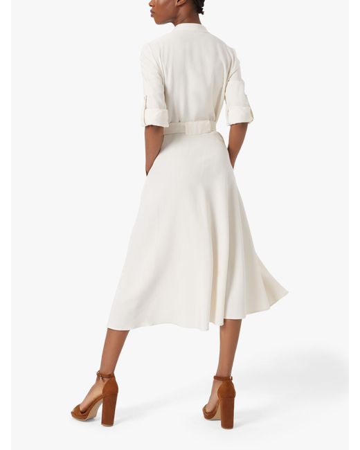 James Lakeland White Roll Sleeve Midi Dress