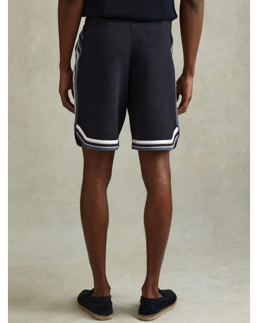 Reiss Blue Jack Textured Tipped Shorts for men