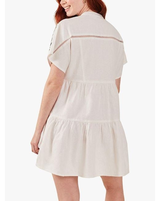 Accessorize White Fan Embroidered Cover Up Dress