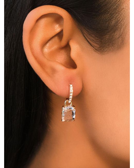 Ralph Lauren Metallic Lauren Resin Stone Huggie Drop Earrings