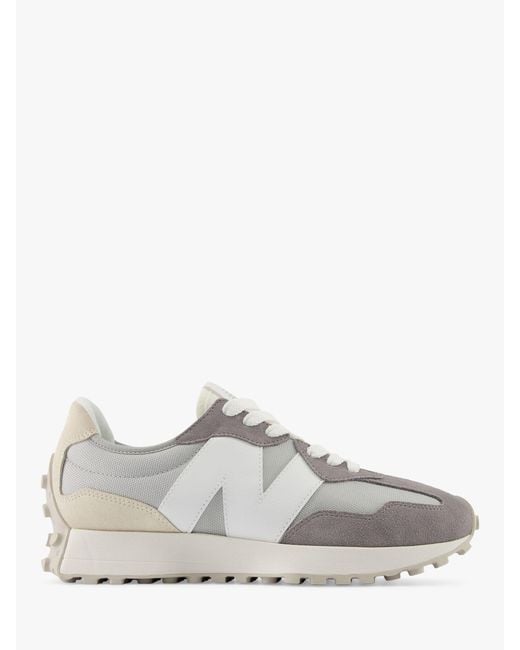 New Balance White 327 Classic Suede Mesh Trainers for men