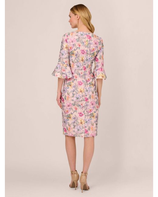 Adrianna Papell Pink Floral Knee Length Dress