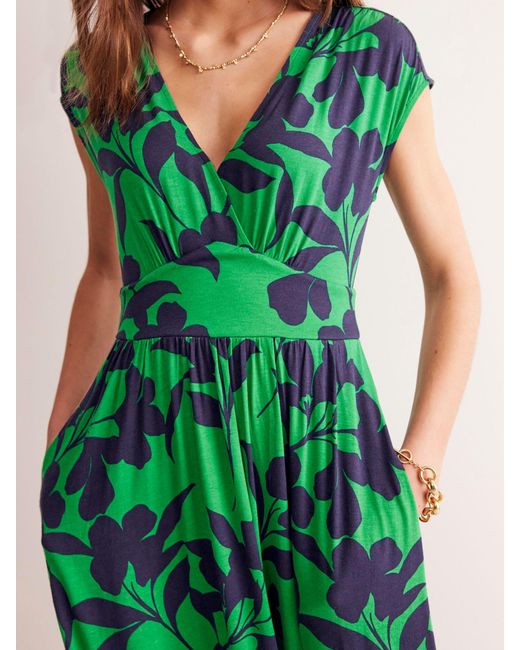 Boden Green Vanessa Wrap Jersey Maxi Dress
