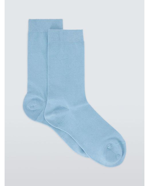 John Lewis Blue Cotton Cashmere Blend Ankle Socks