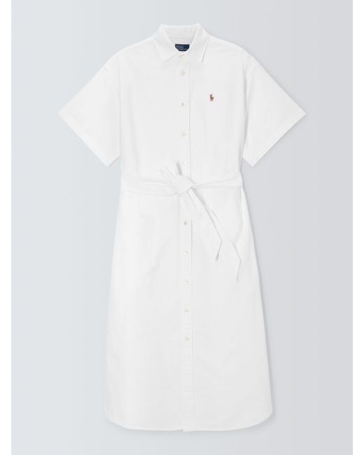 Ralph Lauren White Polo Oxford Cotton Shirt Dress