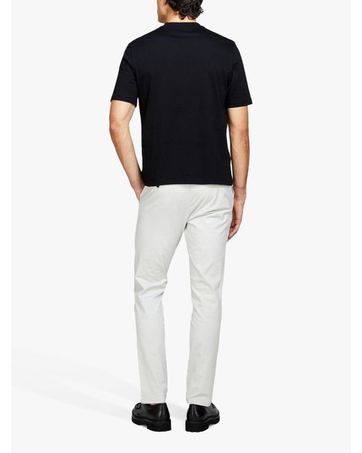 Sisley White Stretch Cotton Drill Chino Trousers for men