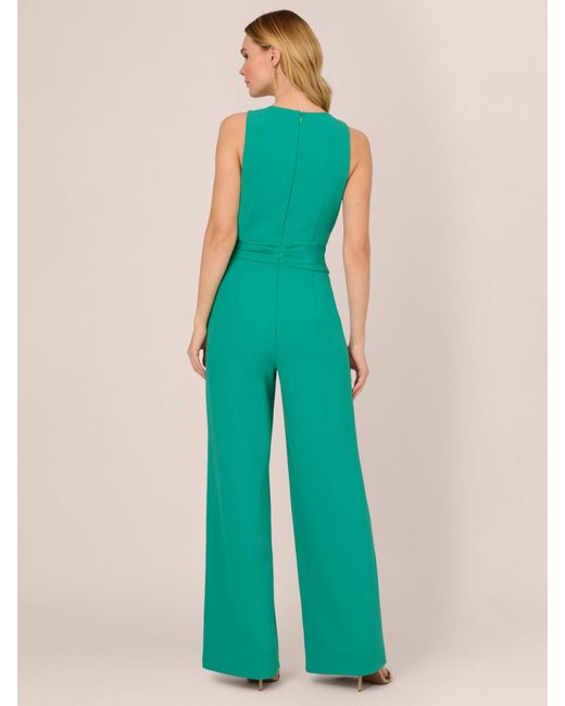 Adrianna Papell Green Wide Leg Bow Jumpsuit