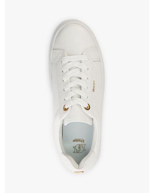 Dune White Eastern Leather Platform Trainers