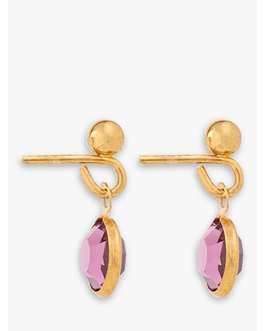 Susan Caplan Pink Amethyst Swarovski Crystal Drop Earrings