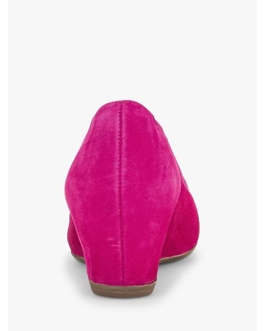 Gabor Pink Fantasy Suede Wedge Heel Shoes