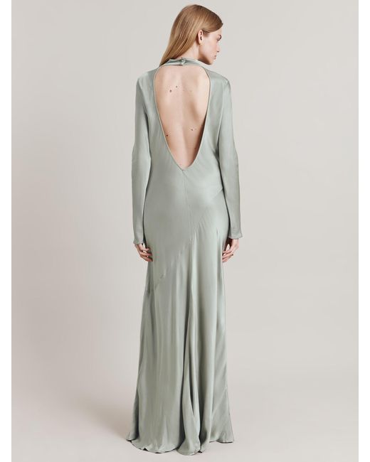 Ghost Gray Rayna High Neck Low Back Maxi Dress