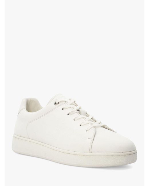 Dune White Theons Leather Lightweight Trainers for men