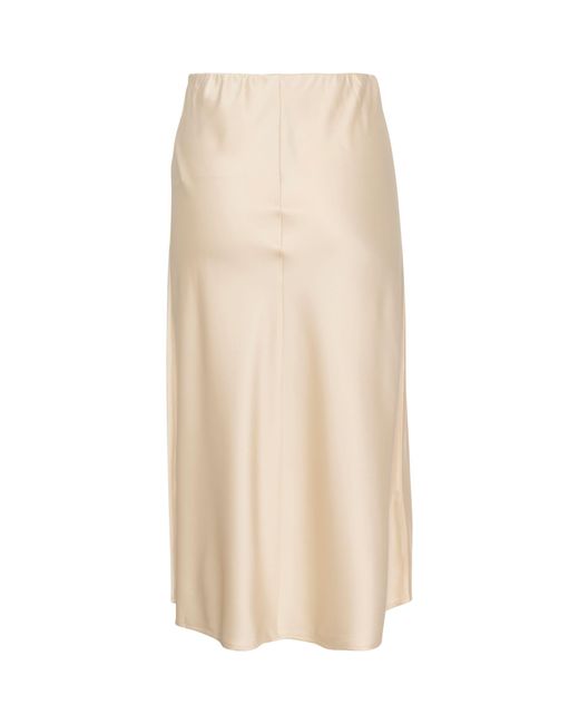 Saint Tropez White Disa A-line Elastic Waist Midi Skirt