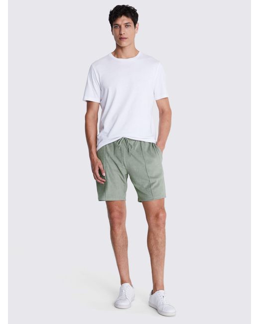 Moss Bros Green Terry Towelling Shorts for men