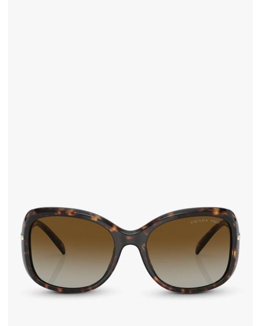 Prada Metallic Pr 04zs Polarised Rectangular Sunglasses
