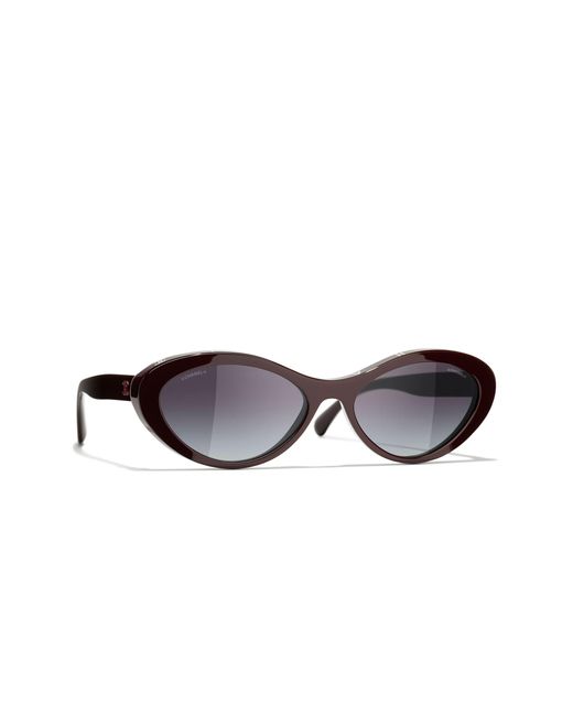 Chanel Multicolor Oval Sunglasses Ch5416 Dark Red/grey Gradient
