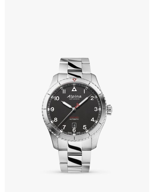 Alpina Multicolor Al-525bw4s26b Startimer Pilot Automatic Date Bracelet Strap Watch for men
