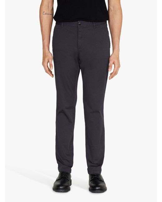 Sisley Black Stretch Cotton Drill Chino Trousers for men