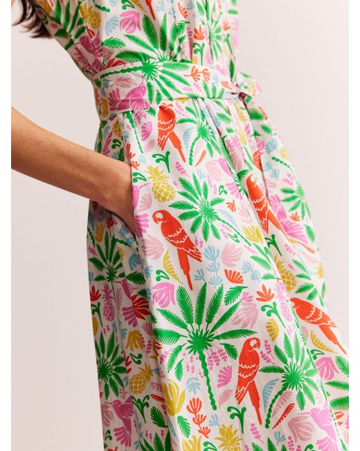 Boden Green Amy Sleeveless Tropical Paradise Dress