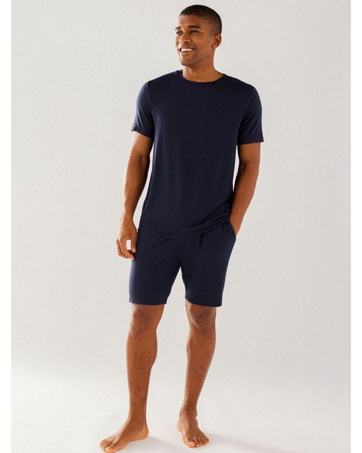 Chelsea Peers Blue Modal Short Jersey Pyjama Set for men