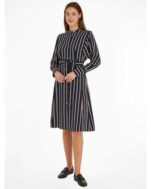 Tommy Hilfiger Diamond Stripe Shirt Dress in Black Lyst UK
