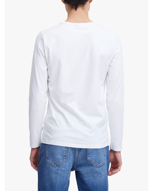 Casual Friday White Theo Long Sleeve Basic T-shirt for men