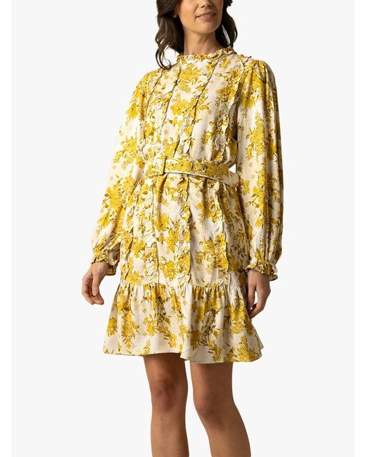 Raishma Yellow Amanda Floral Mini Dress